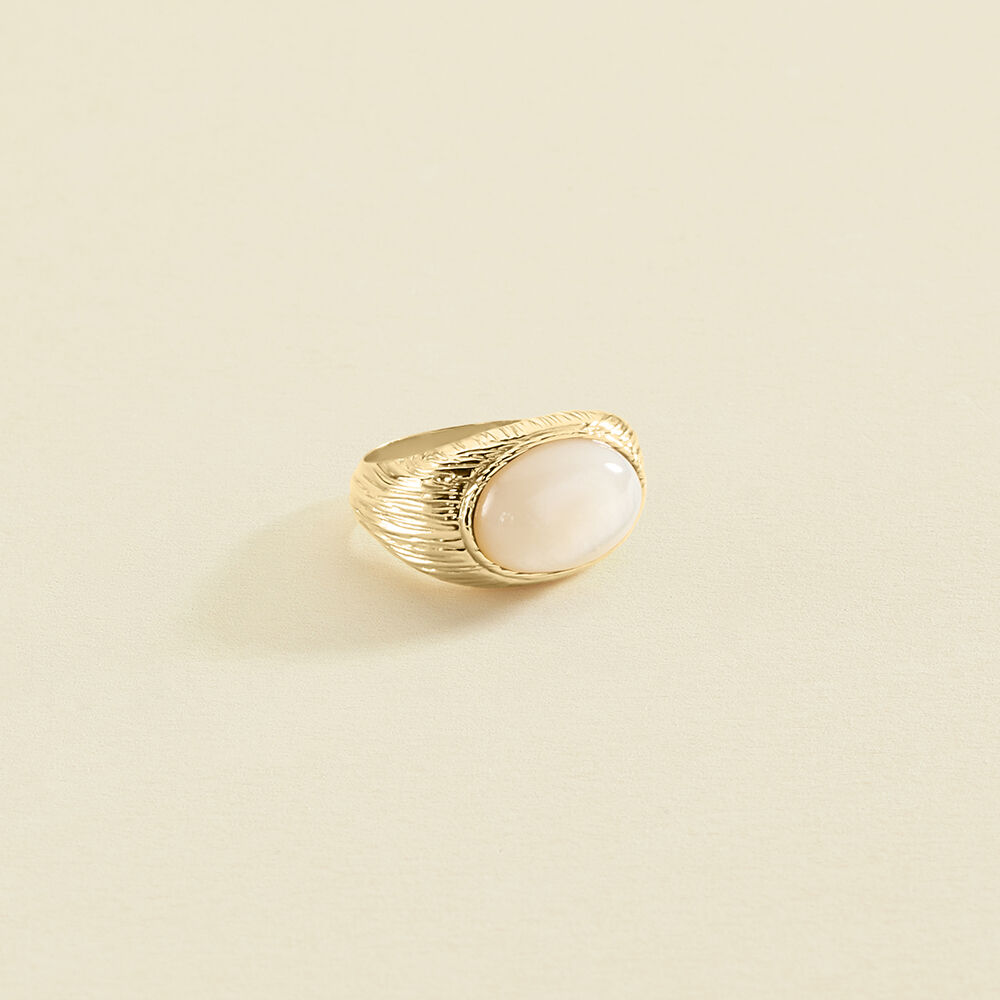 Large ring PETRA - Nacre / Gold - Jewellery  | Agatha