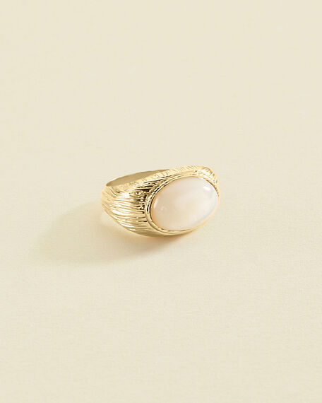 Large ring PETRA - Nacre / Gold - All jewellery  | Agatha