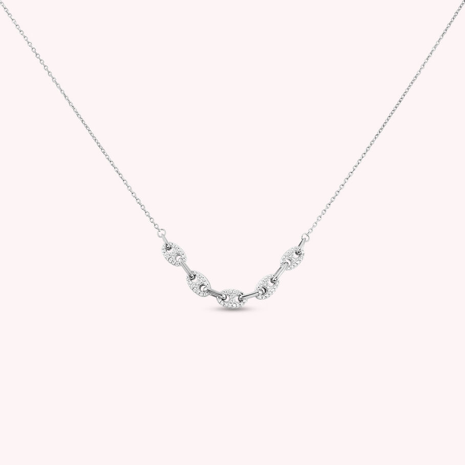Mid-length necklace ETREINTE - Crystal / Silver