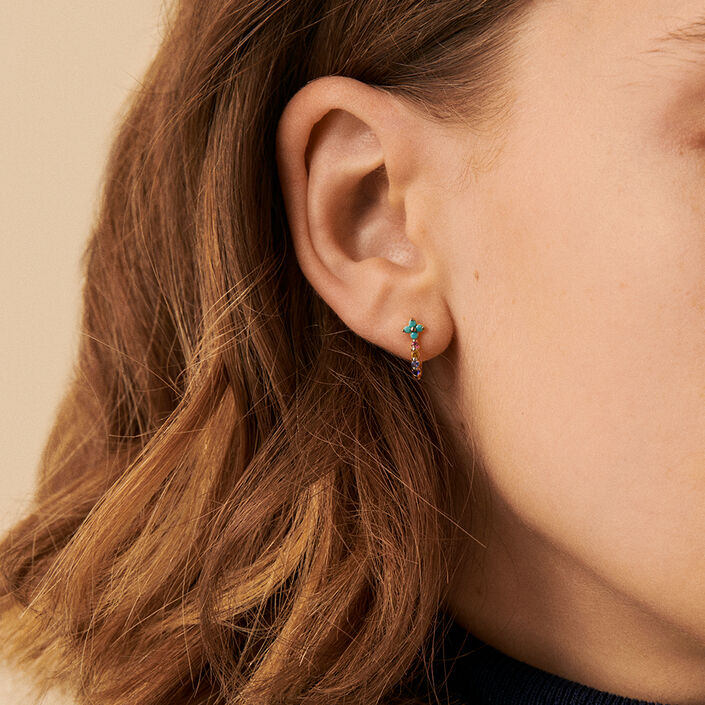 Hoops BELOVED - Multicolor / Gold - All earings  | Agatha
