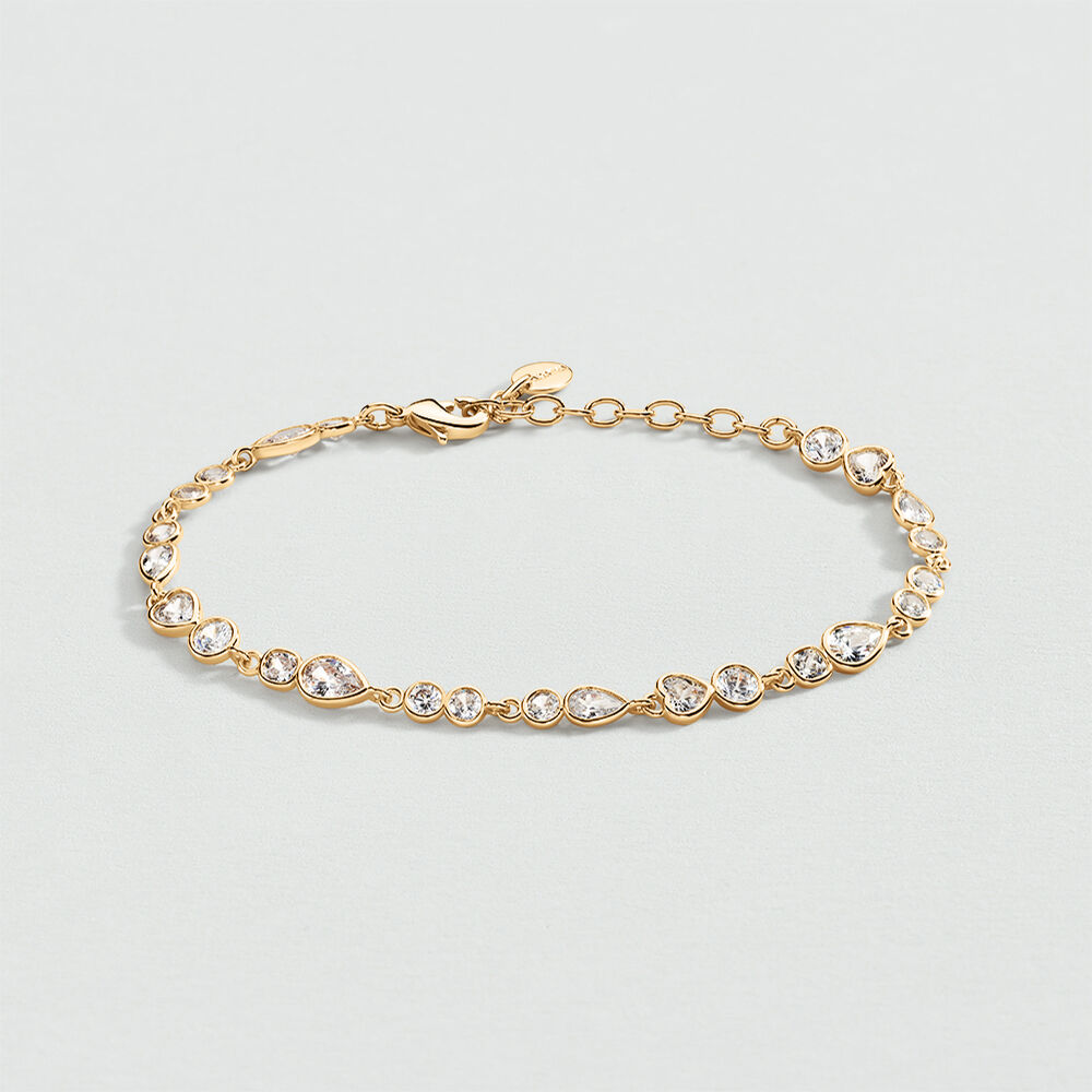 Link bracelet CANDY - Crystal / Golden - Bracelets  | Agatha