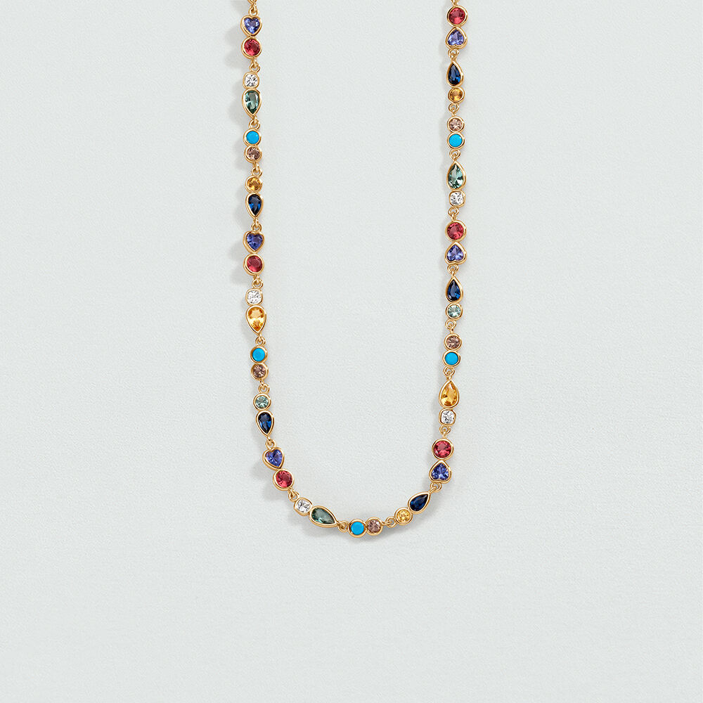 Choker necklace CANDY - Multicolor / Gold - Choker necklace  | Agatha