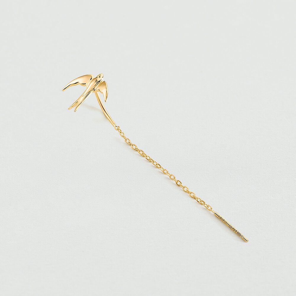 Piercing stud BIRDY - Golden - Genuine silver  | Agatha