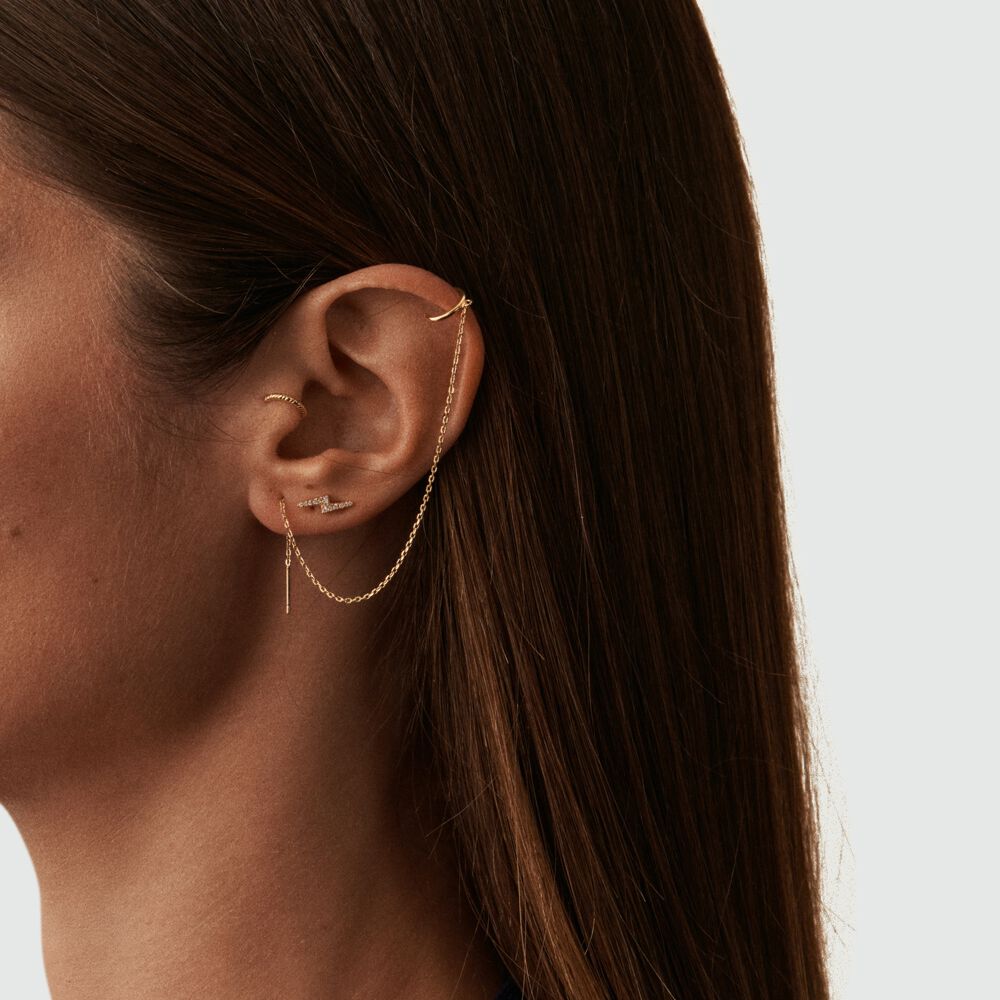 Ear cuff ROLLING - Golden - Ear cuff  | Agatha