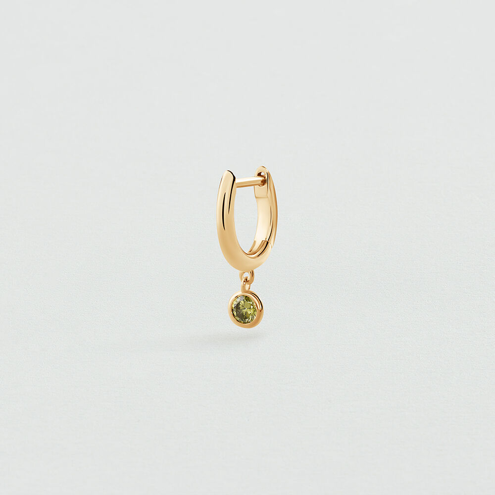 Single hoop earring MIX & MATCH - Green / Golden - Earrings  | Agatha