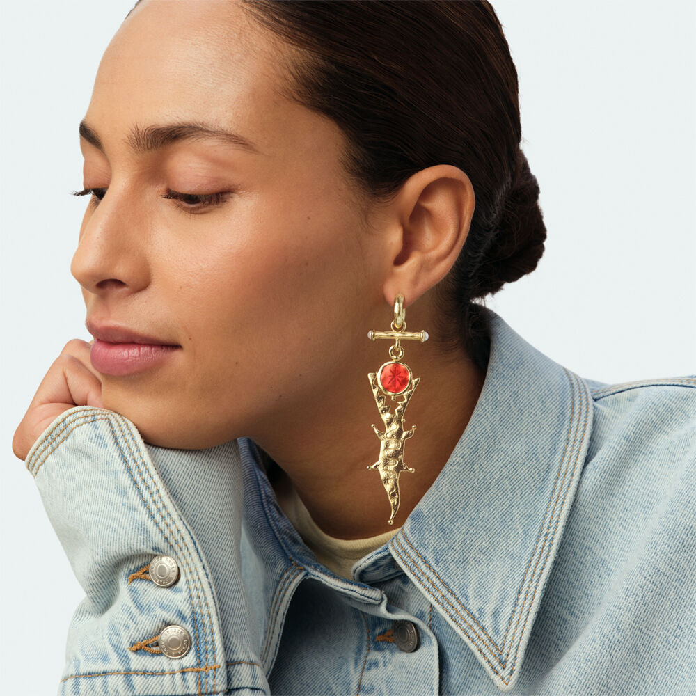 Hoops PANGEA - Golden - Earrings  | Agatha