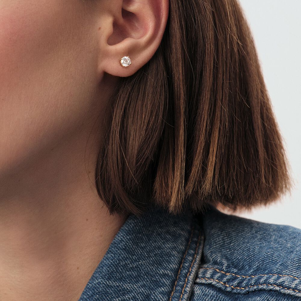 Stud earrings SOL - Crystal / Golden - Earrings  | Agatha