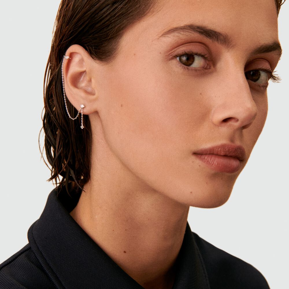 Ear cuff AMAS - Crystal / Silver - Genuine silver  | Agatha