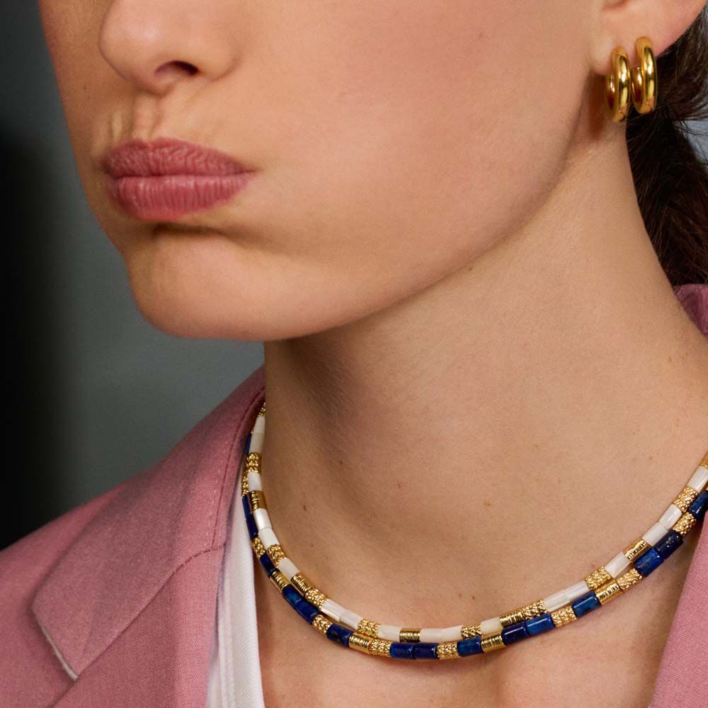 Choker necklace PETRA - Nacre / Gold - All jewellery  | Agatha