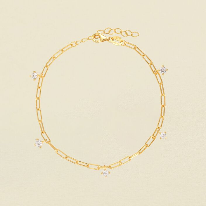 Link bracelet HERA - Crystal / Gold - All bracelets  | Agatha