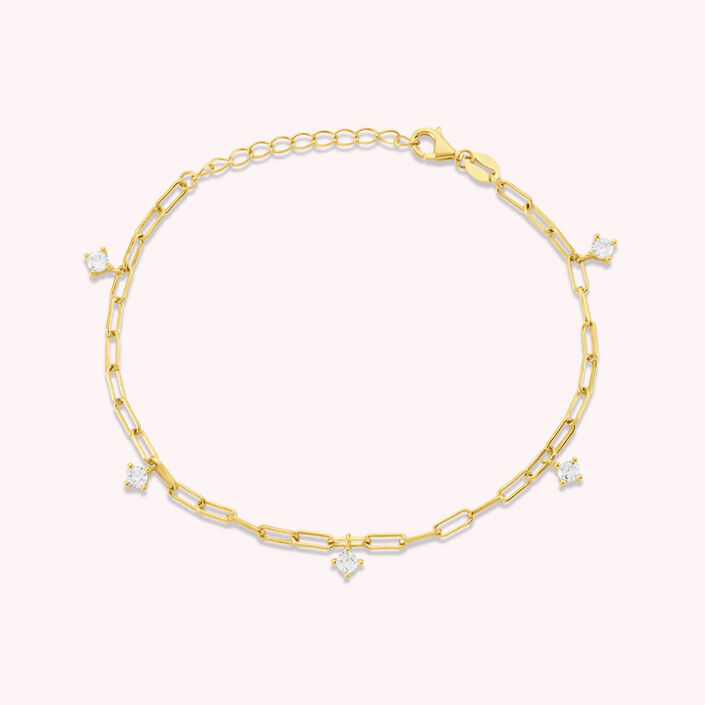 Link bracelet HERA - Crystal / Gold - All bracelets  | Agatha