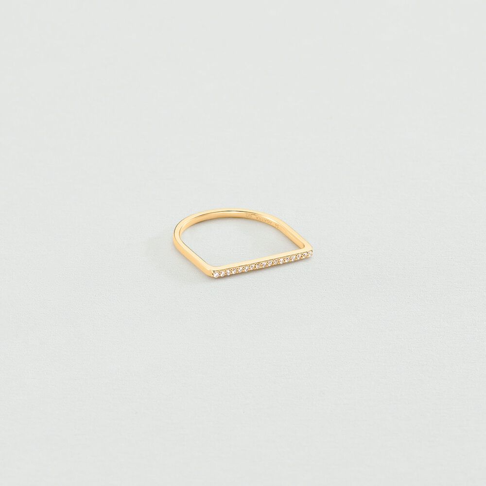 Thin ring BARSHINE - Crystal / Golden - Jewellery  | Agatha