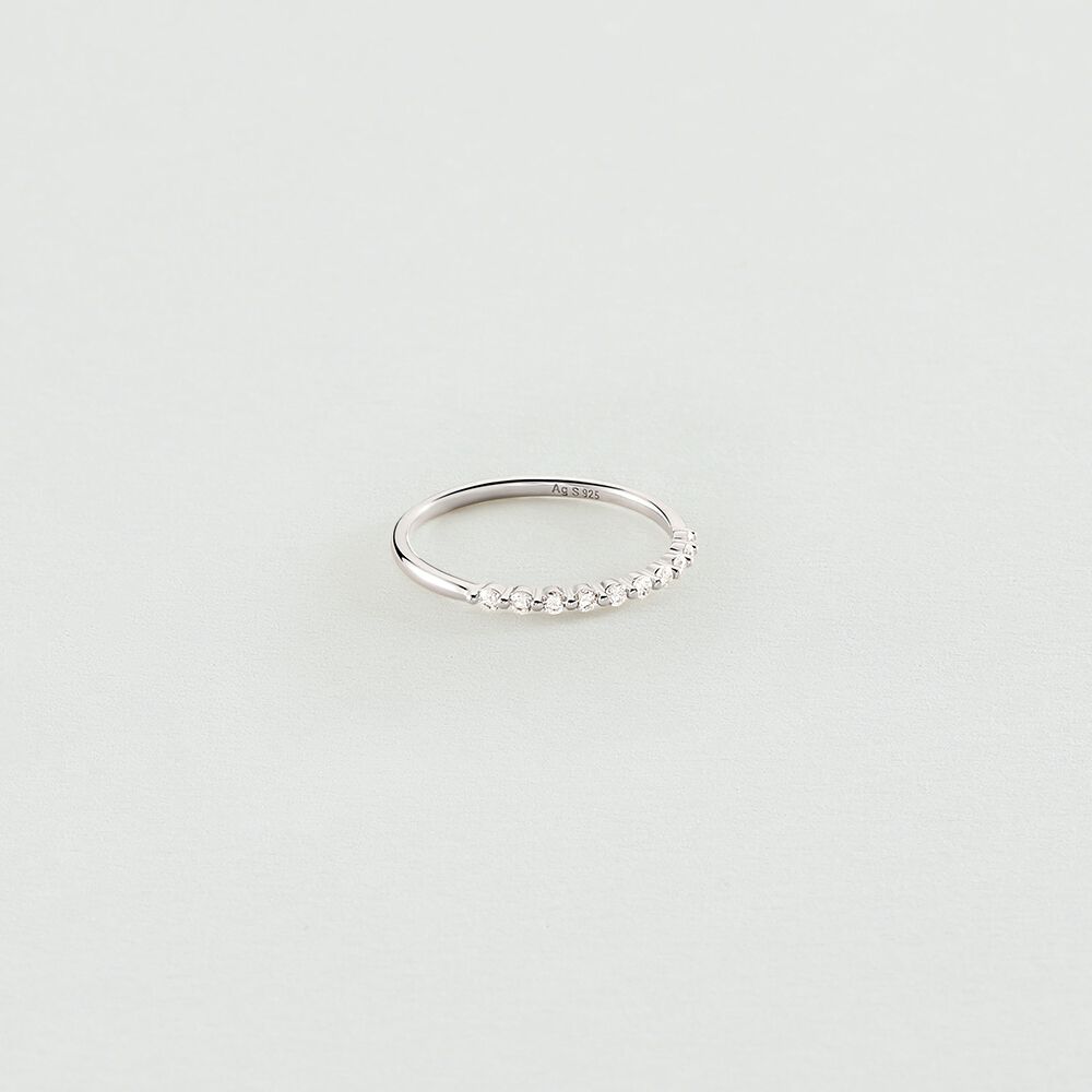 Thin ring BELOVED - Crystal / Silver - Genuine silver  | Agatha