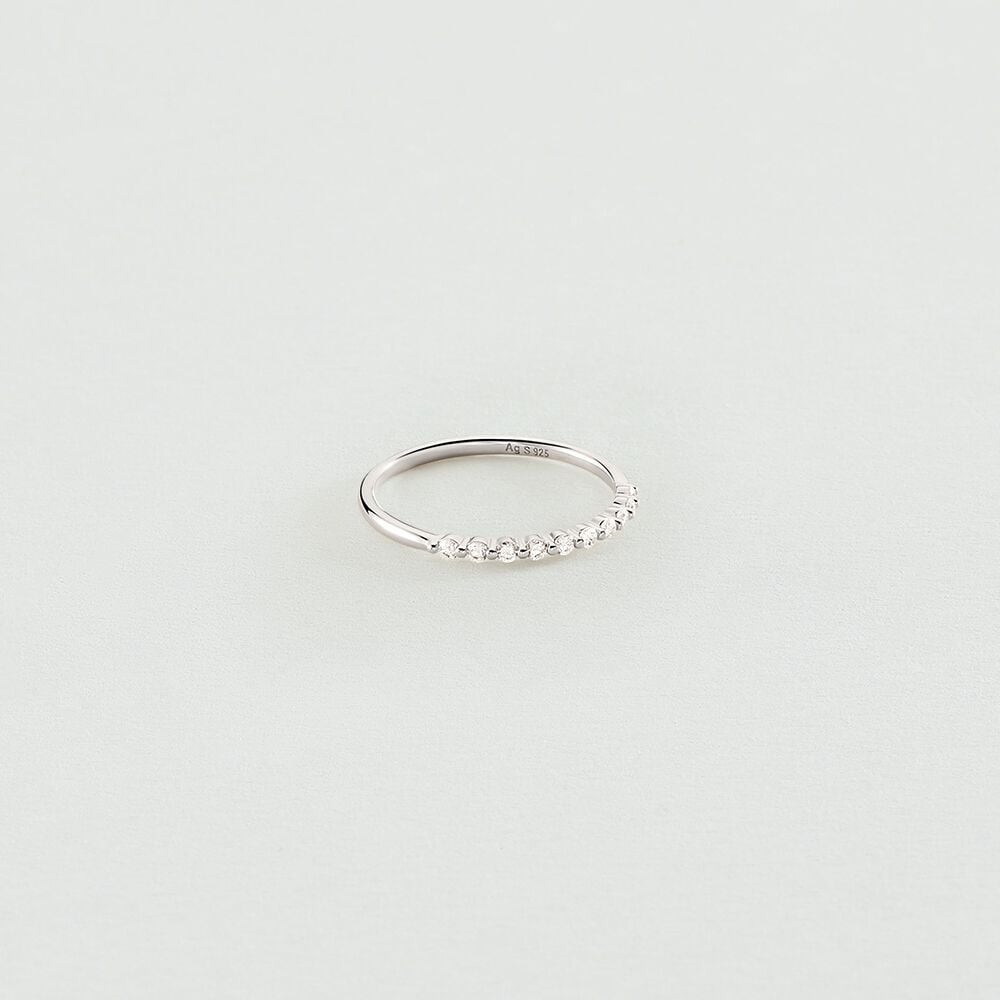 Thin ring BELOVED - Crystal / Silver - Jewellery  | Agatha