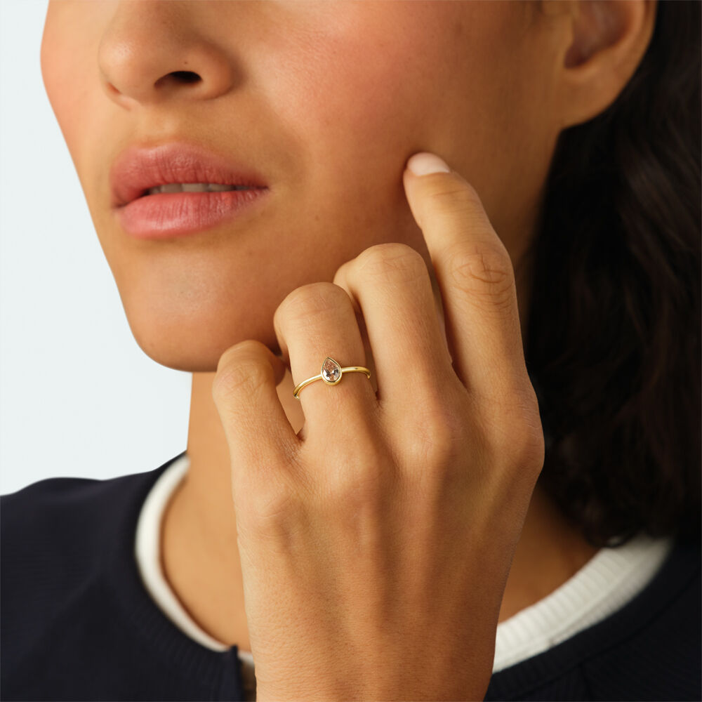 Thin ring TEARDROP CANDY - Yellow / Golden - Jewellery  | Agatha