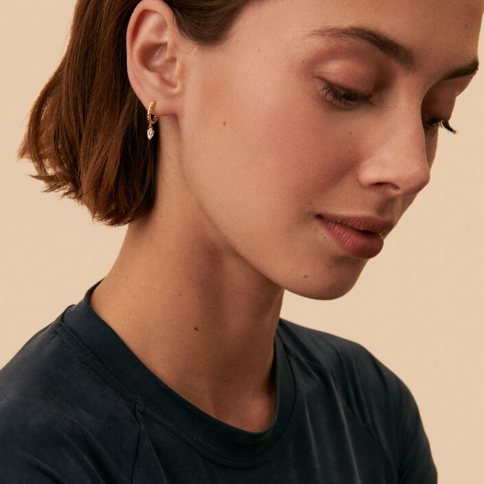 Hoop piercing MAMBA - Crystal / Golden - All jewellery  | Agatha