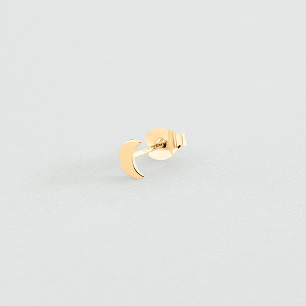 Stud earrings MOON MIX & MATCH - Golden - Genuine silver  | Agatha