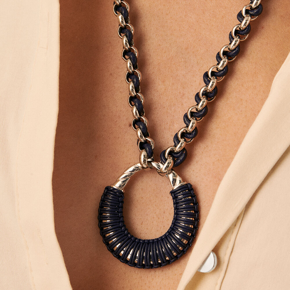 Long necklace TWIGGY - Silver / Dark Blue - Long necklace  | Agatha