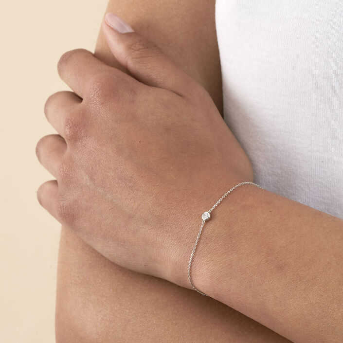 Link bracelet BRILLANT - Crystal / Silver - All bracelets  | Agatha
