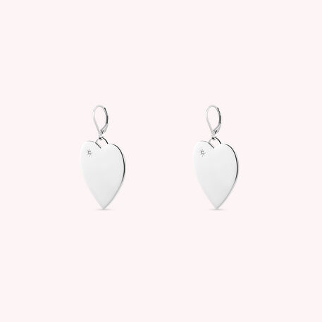 Long earrings HEARTY - Crystal / Silver - AGATHA DAYS  | Agatha