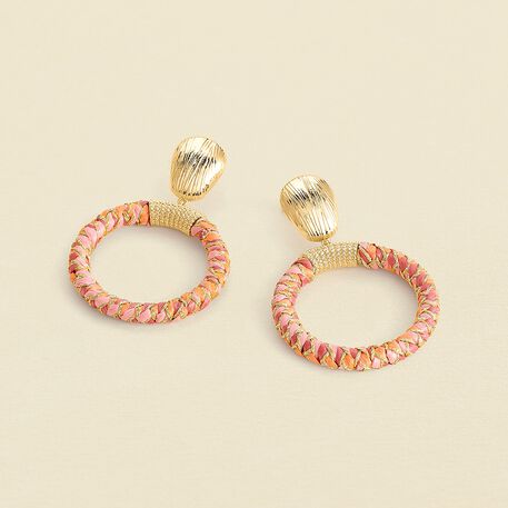 Long earrings EAR4RAFIA - Pink / Gold - All jewellery  | Agatha