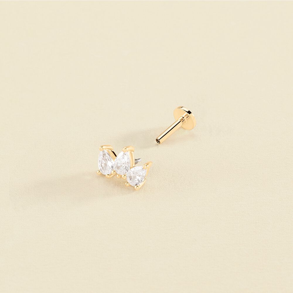 Piercing Helix & Tragus EAR2PIA - Crystal / Golden - All jewellery  | Agatha