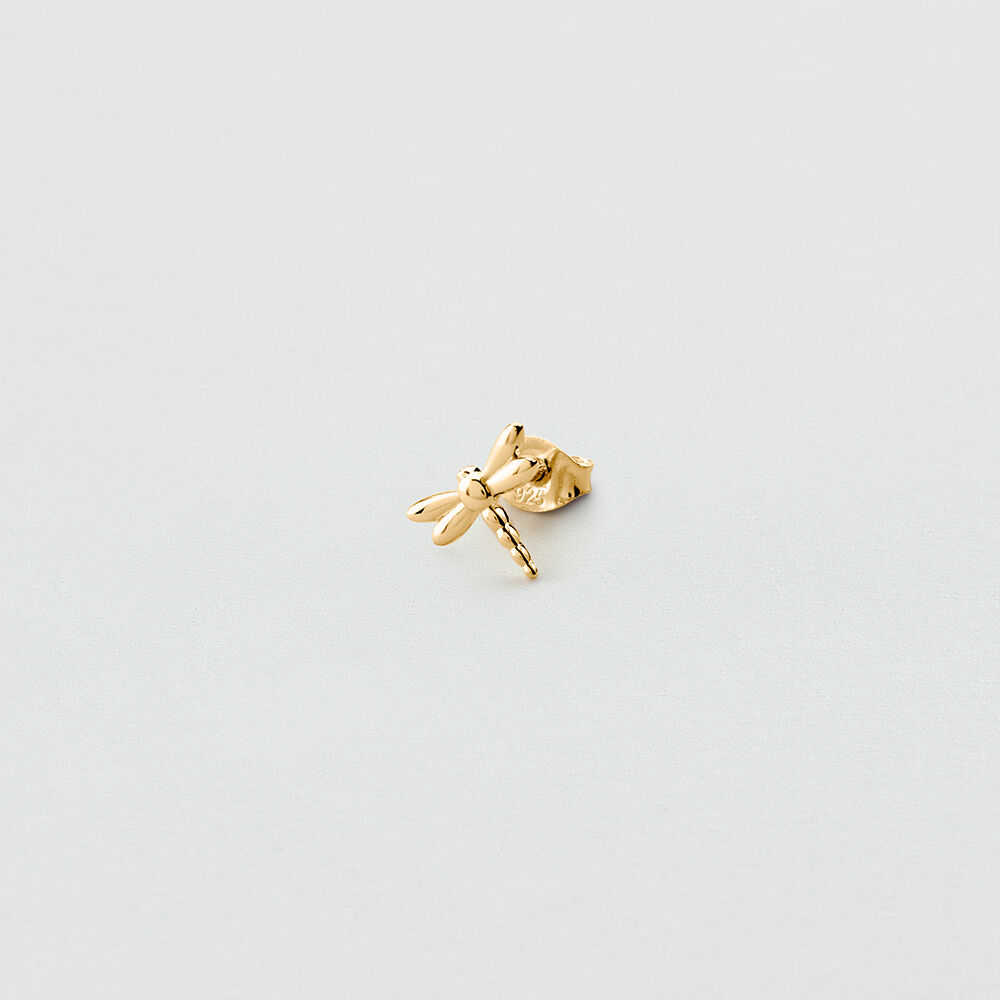 Single stud earring DRAGONFLY MIX & MATCH - Golden - Earrings  | Agatha
