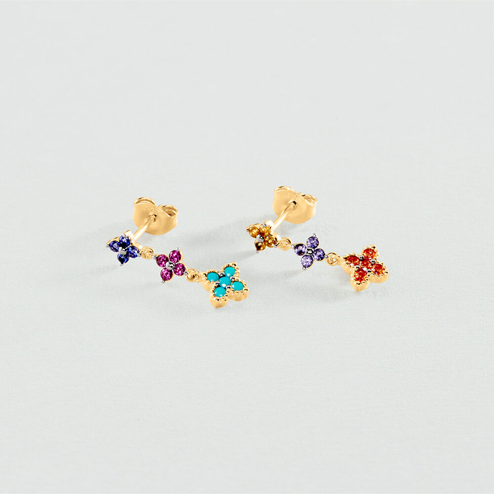 Long earrings BELOVED - Multicolor / Gold - Earrings  | Agatha