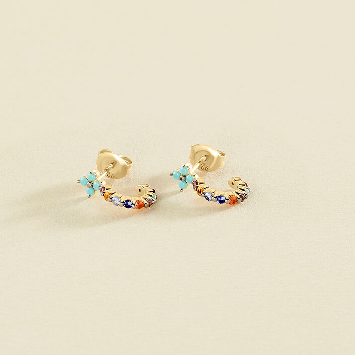 Hoops BELOVED - Multicolor / Gold - All earings  | Agatha