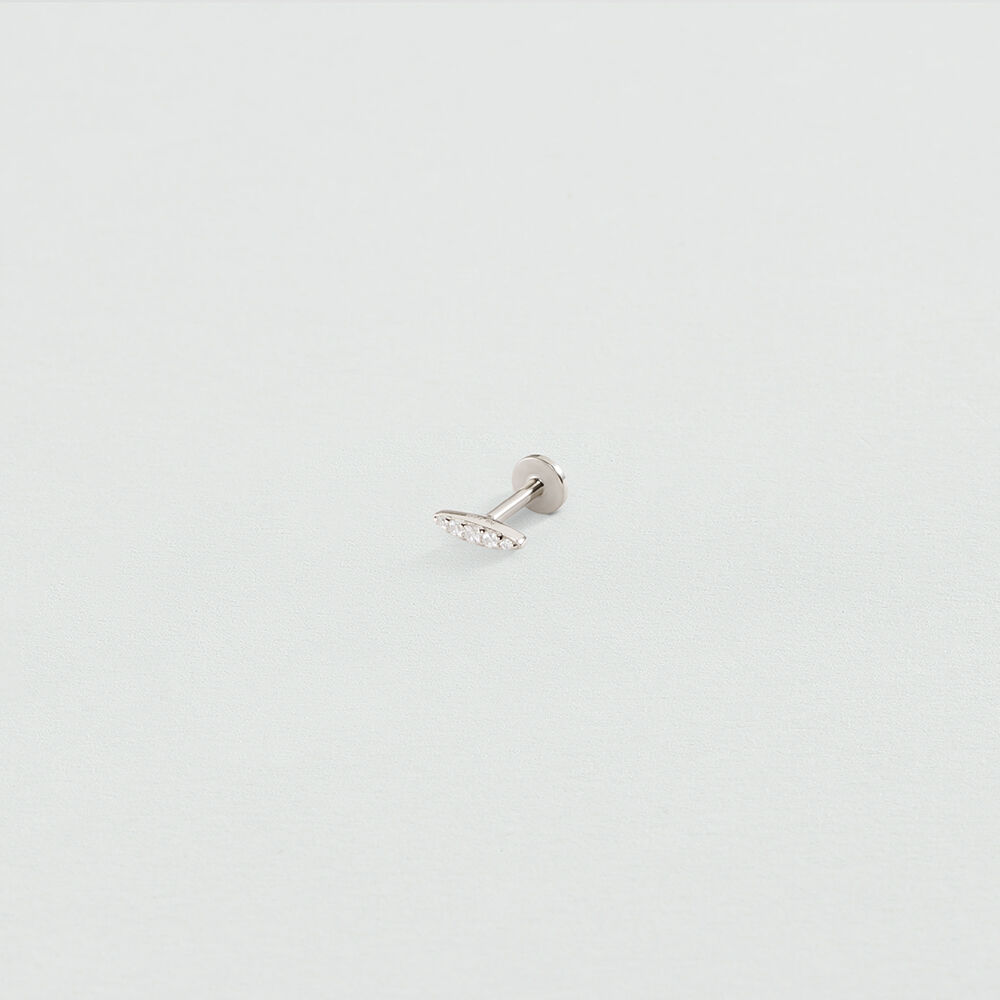 Piercing stud MIX & MATCH - Crystal / Silver - Genuine silver  | Agatha