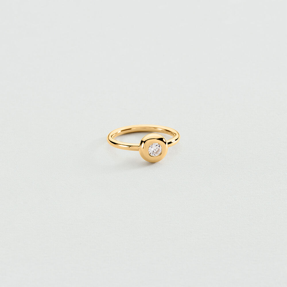 Thin ring OD&Eacute;ON - Crystal / Golden - Rings  | Agatha