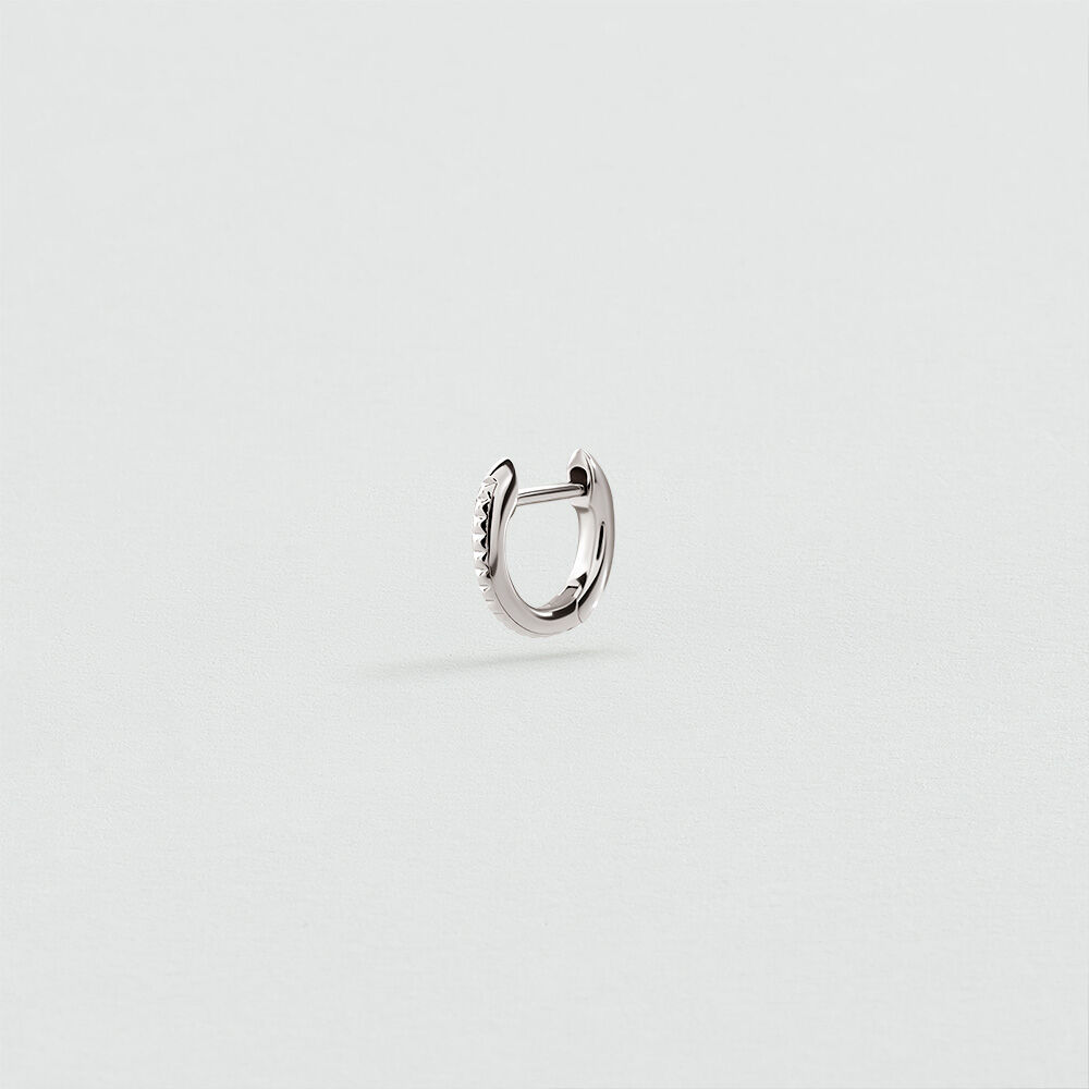 Single hoop earring STUDDED MIX & MATCH - Silver - Earrings  | Agatha