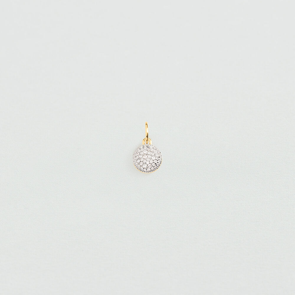 Pendant PAV&Eacute; BALL - Crystal / Golden