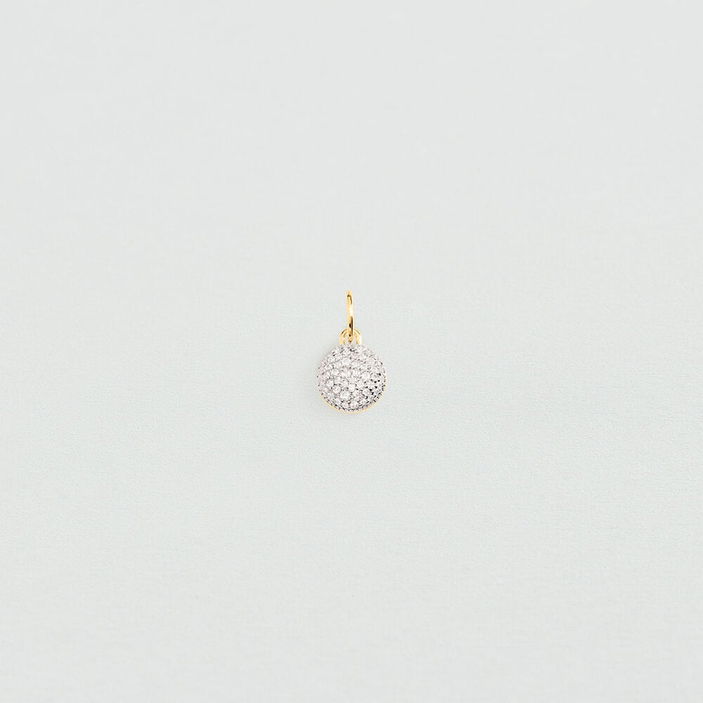 Pendant PAV&Eacute; BALL - Crystal / Golden - Jewellery  | Agatha