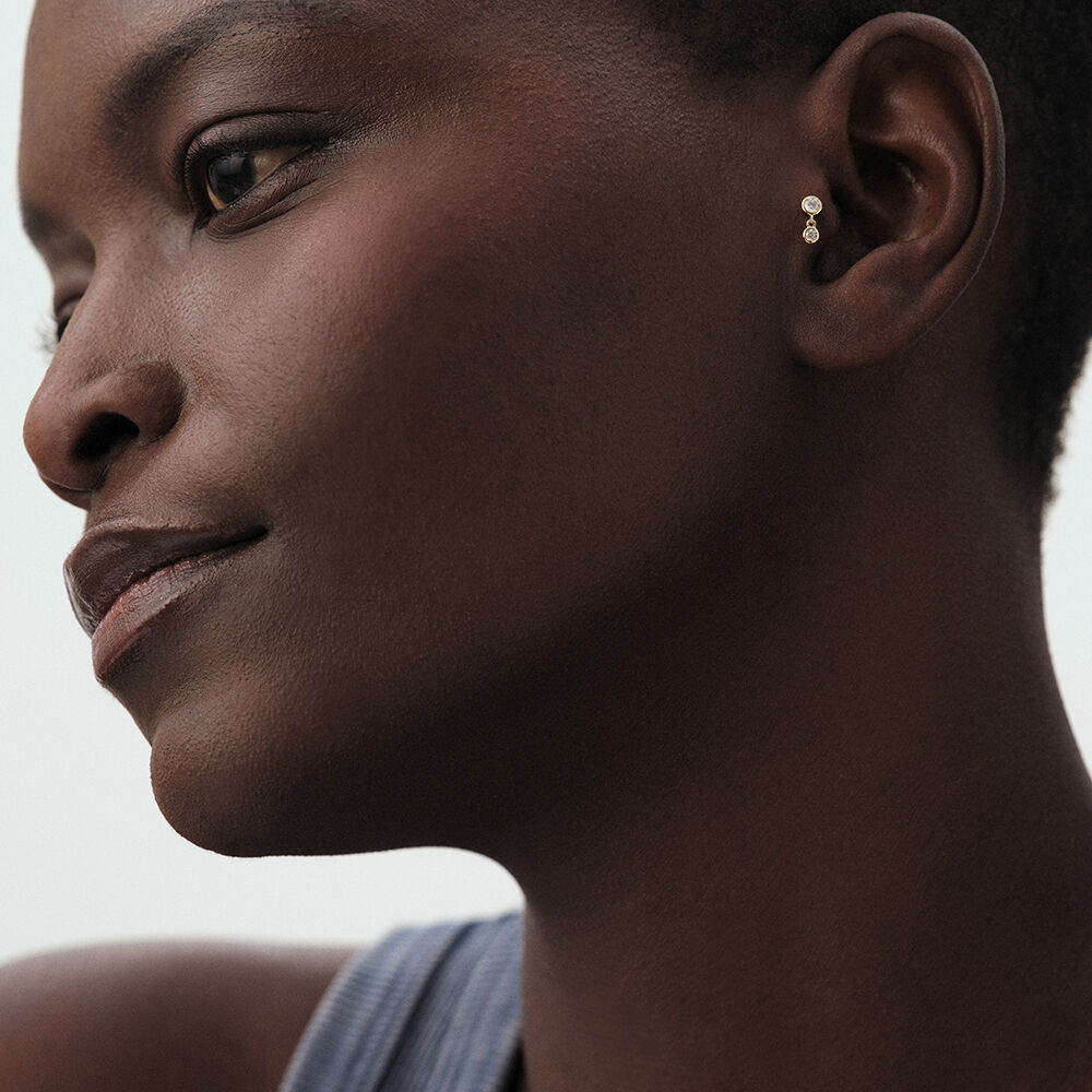 Piercing Helix & Tragus MIX& MATCH - Crystal / Golden - Genuine silver  | Agatha