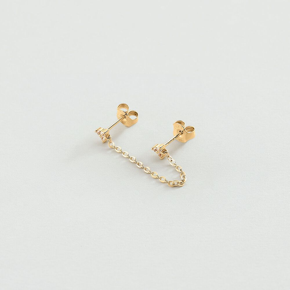 Single stud earring EAR3BONISIMO - Crystal / Golden - Earrings  | Agatha