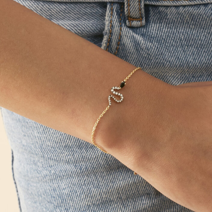 Link bracelet SNAKY - Crystal / Gun - All bracelets  | Agatha