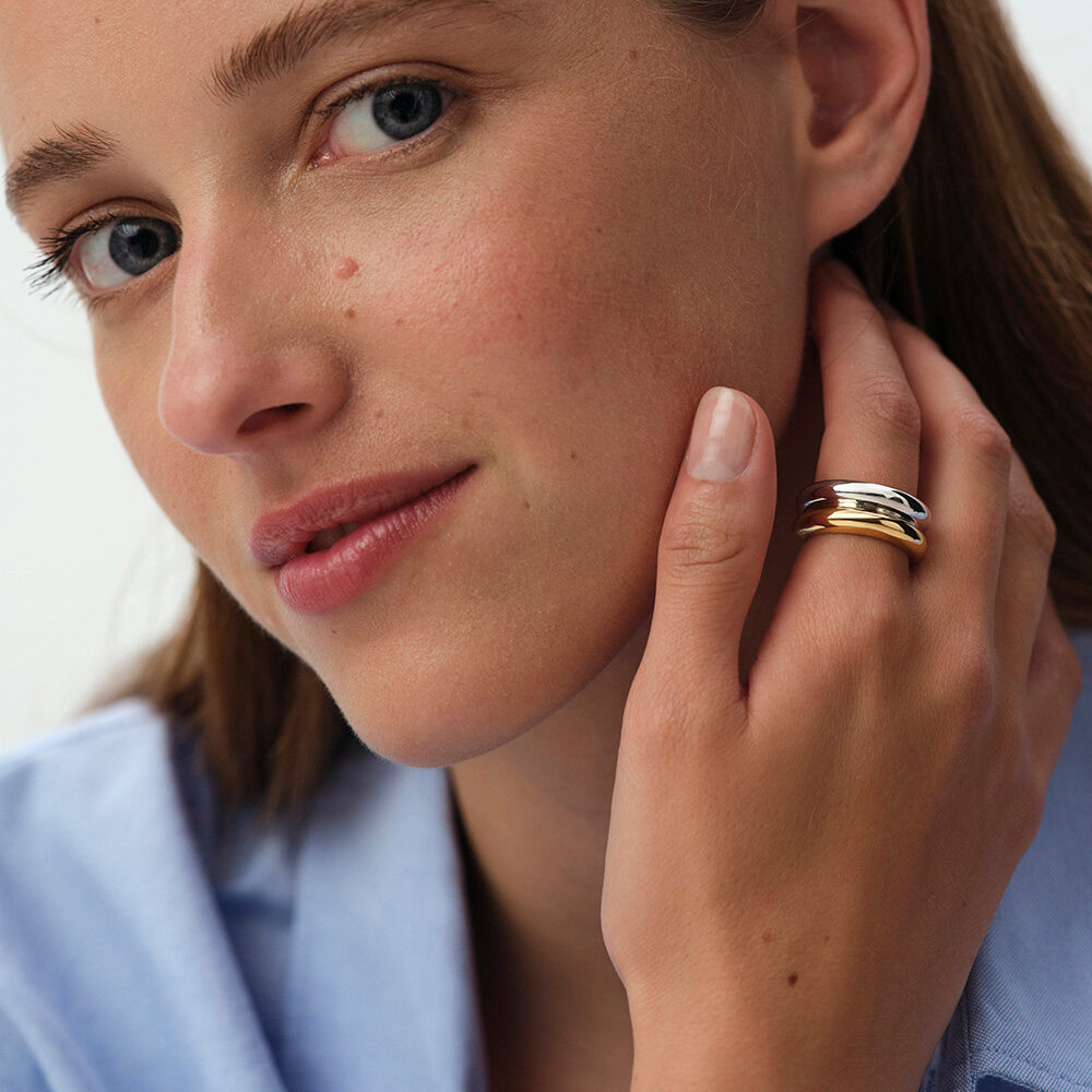 Large ring RUE DE SEINE - Silver / Gold - Large ring  | Agatha