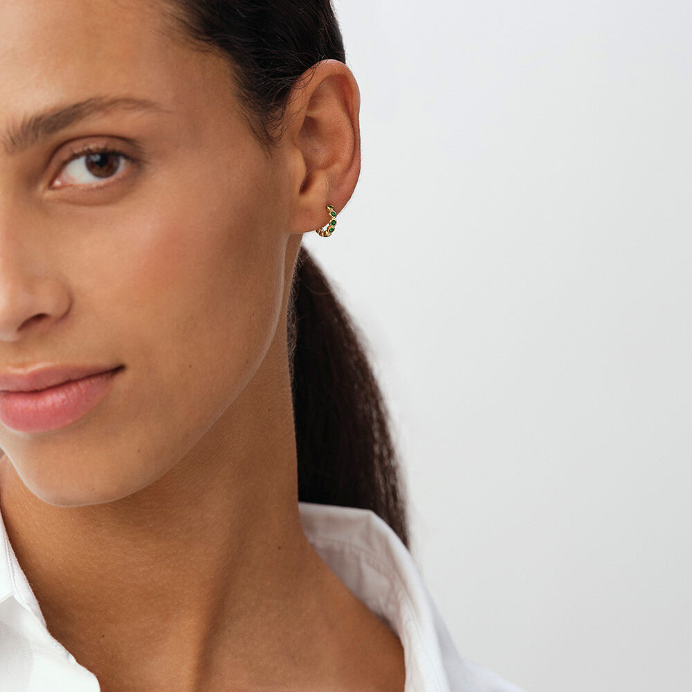 Hoops MIX & MATCH - Green / Golden - Earrings  | Agatha