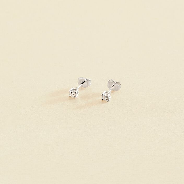 Stud earrings SOL - Crystal / Silver - All earings  | Agatha