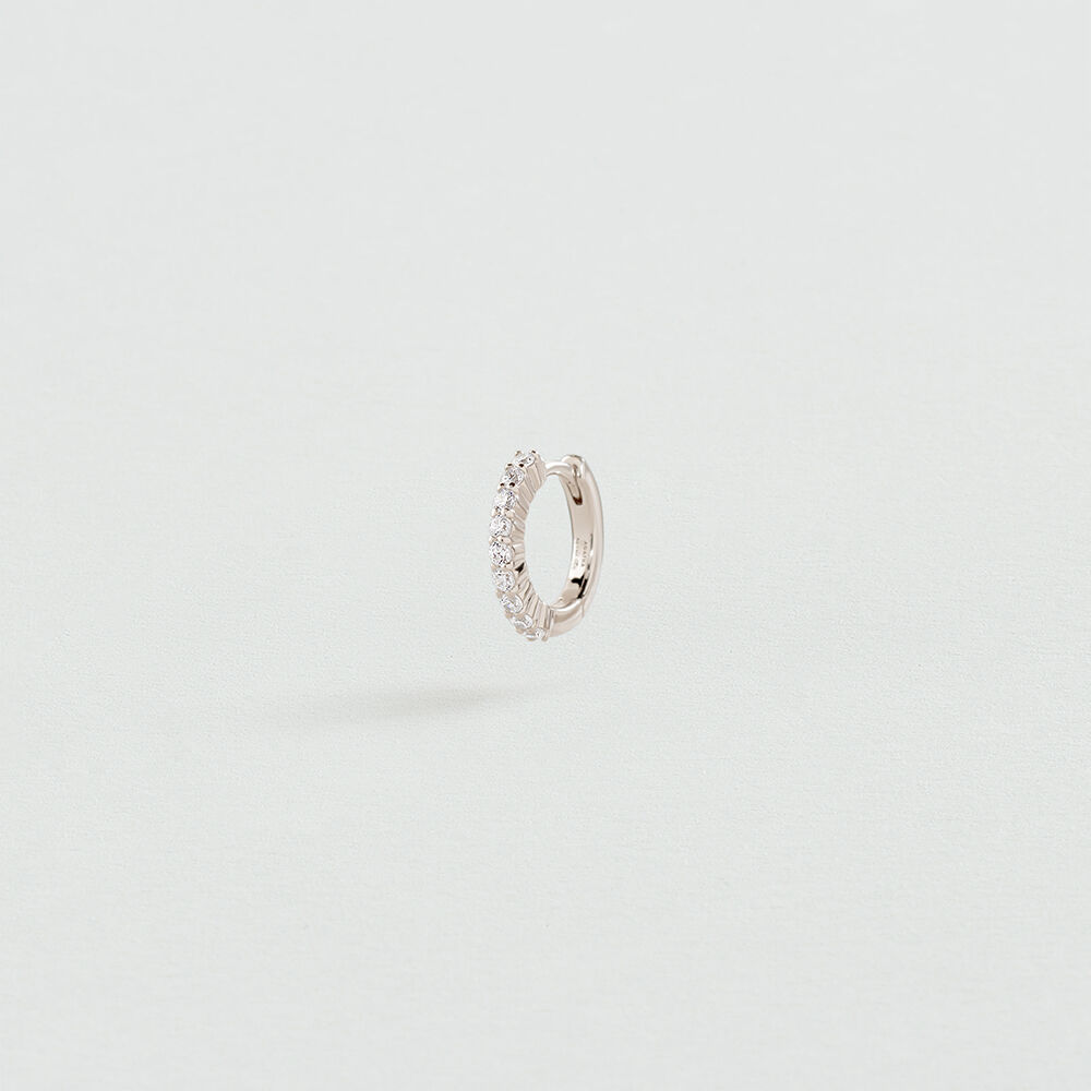 Single hoop earring MIX & MATCH - Crystal / Silver - Earrings  | Agatha