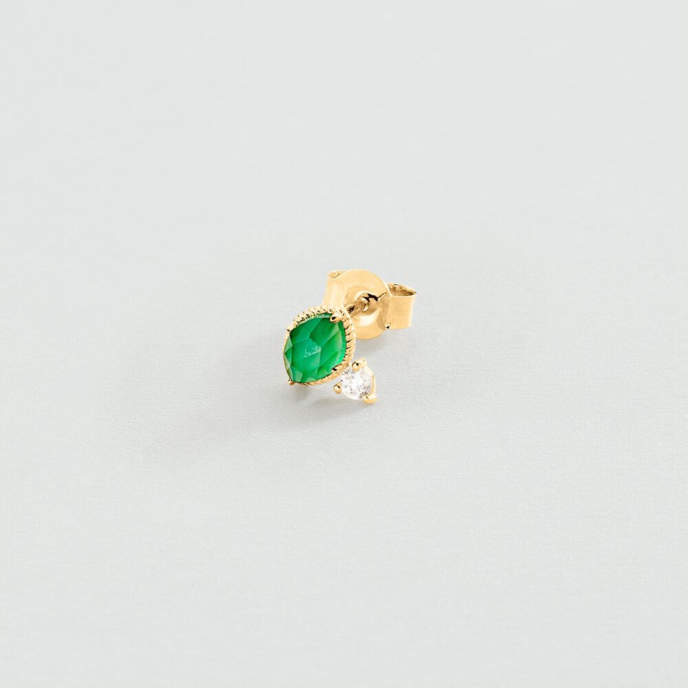 Piercing stud MIX & MATCH - Green / Golden - Jewellery  | Agatha