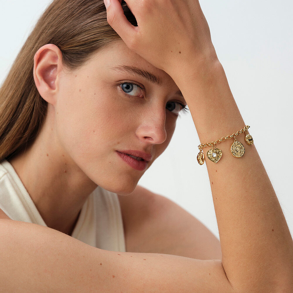 Link bracelet PONT DES ARTS - Golden / White - Atelier parisien  | Agatha