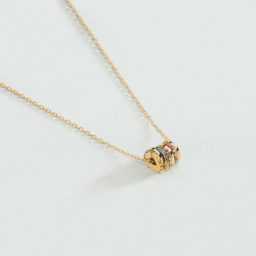 Choker necklace IRIS - Multicolor / Gold - Choker necklace  | Agatha