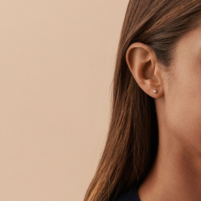 Stud earrings SOL - Crystal / Golden - All earings  | Agatha