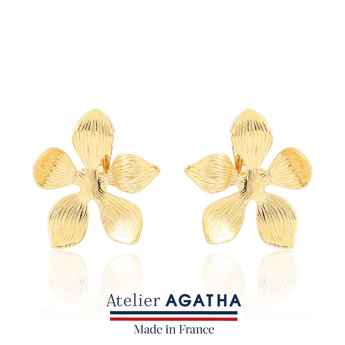 Clip earrings BLOOM - Golden - All earings  | Agatha