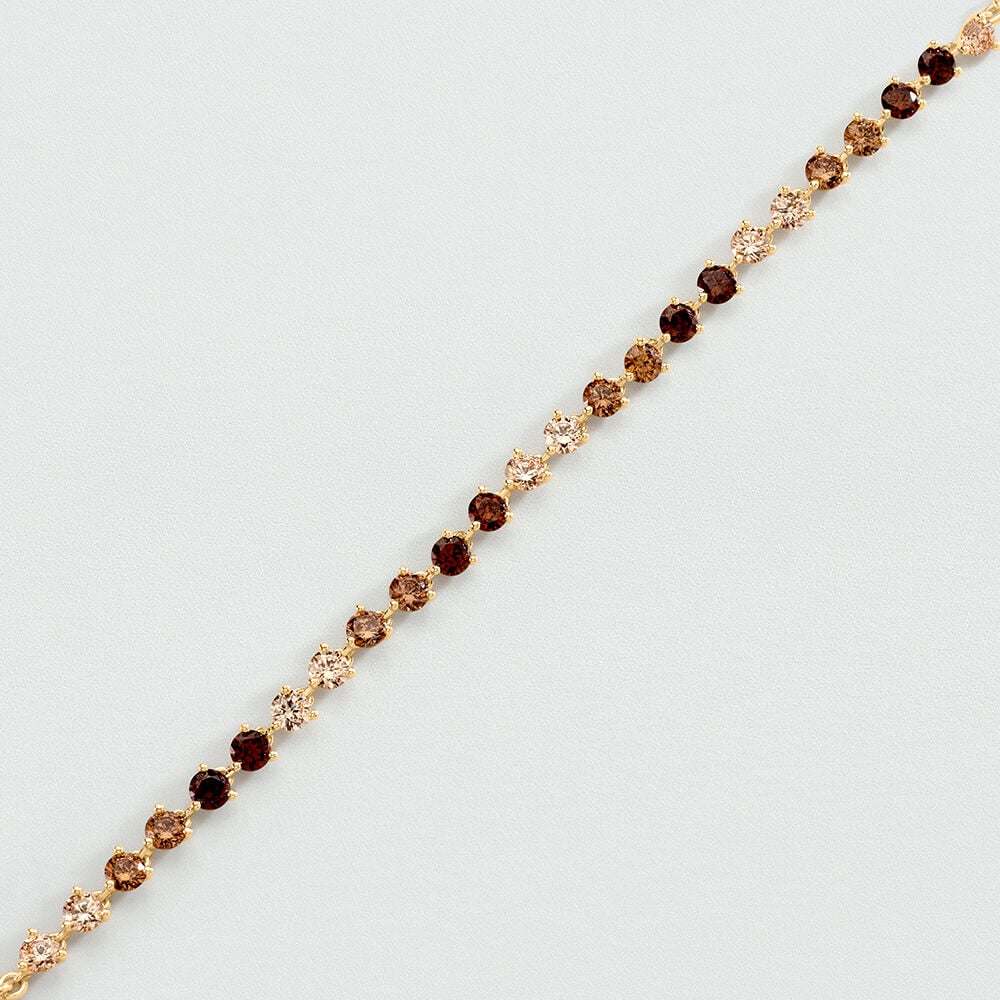 Link bracelet LUTETIA - Brown / Gold - Bracelets  | Agatha