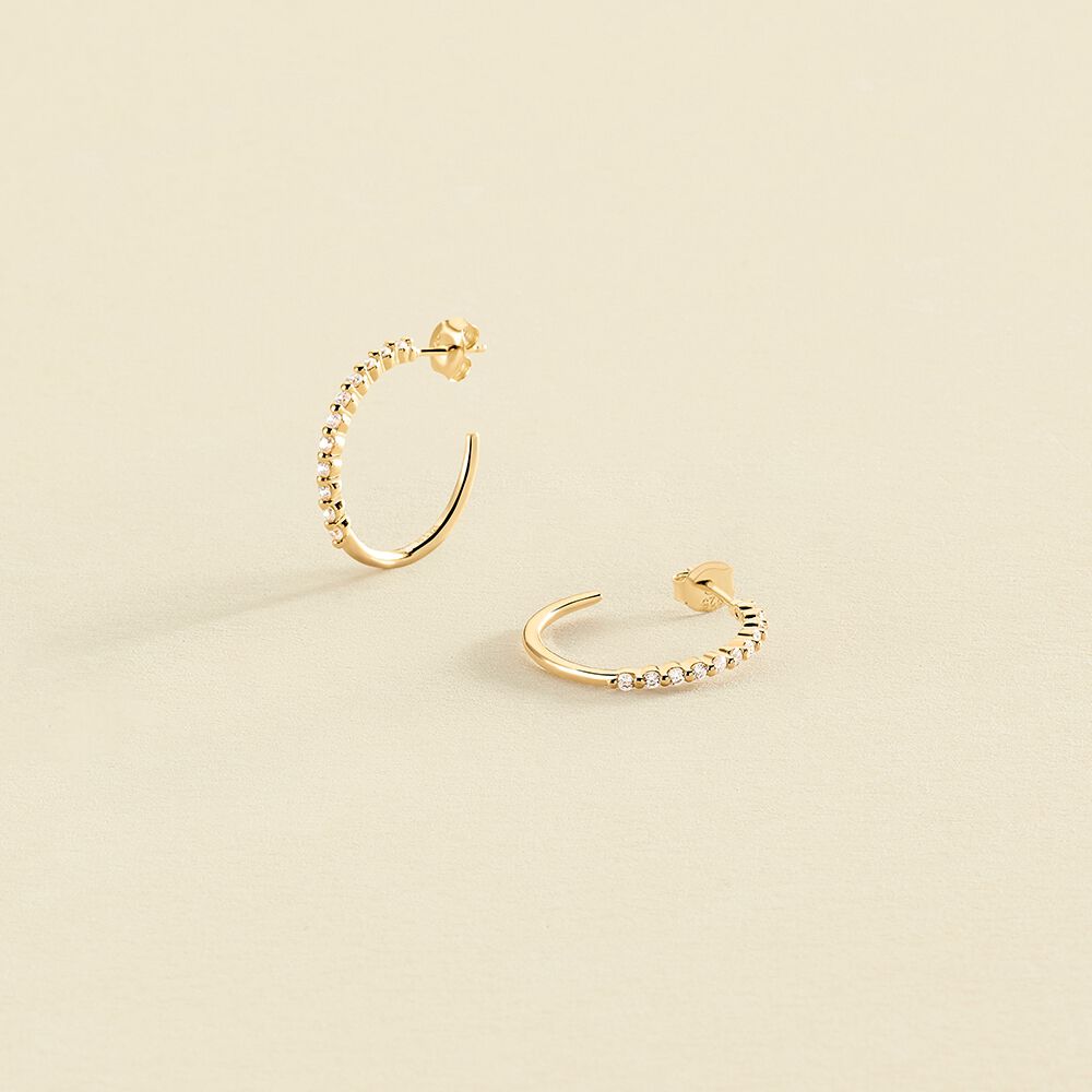 Hoops BELOVED - Crystal / Golden - All jewellery  | Agatha