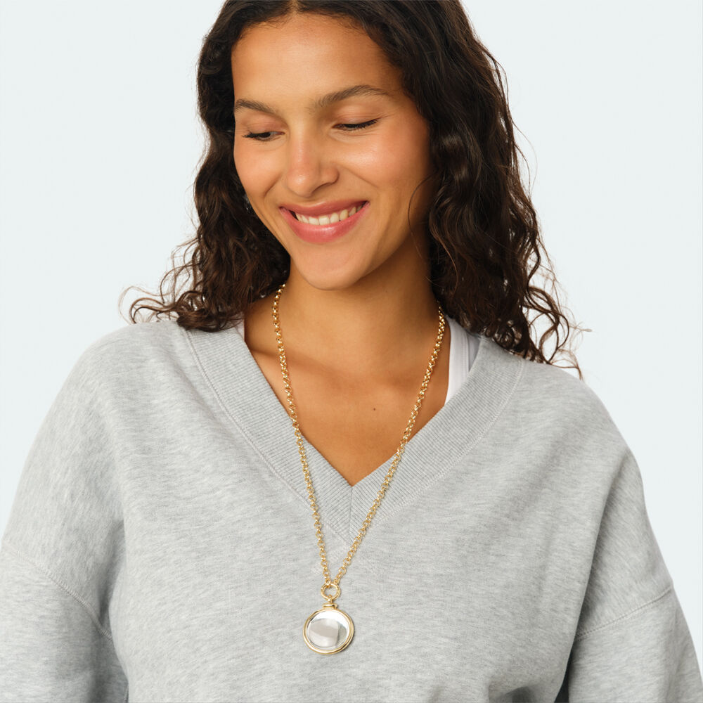 Long necklace STONE PENDANT BATIGNOLLES - Brown / Gold - Long necklace  | Agatha