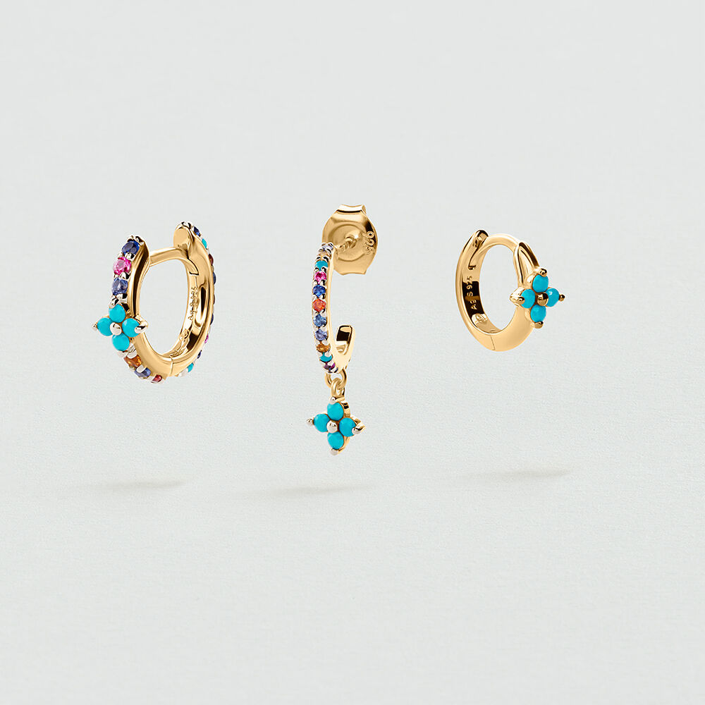 Earring set EAR20BELOVED - Multicolor / Gold - Genuine silver  | Agatha